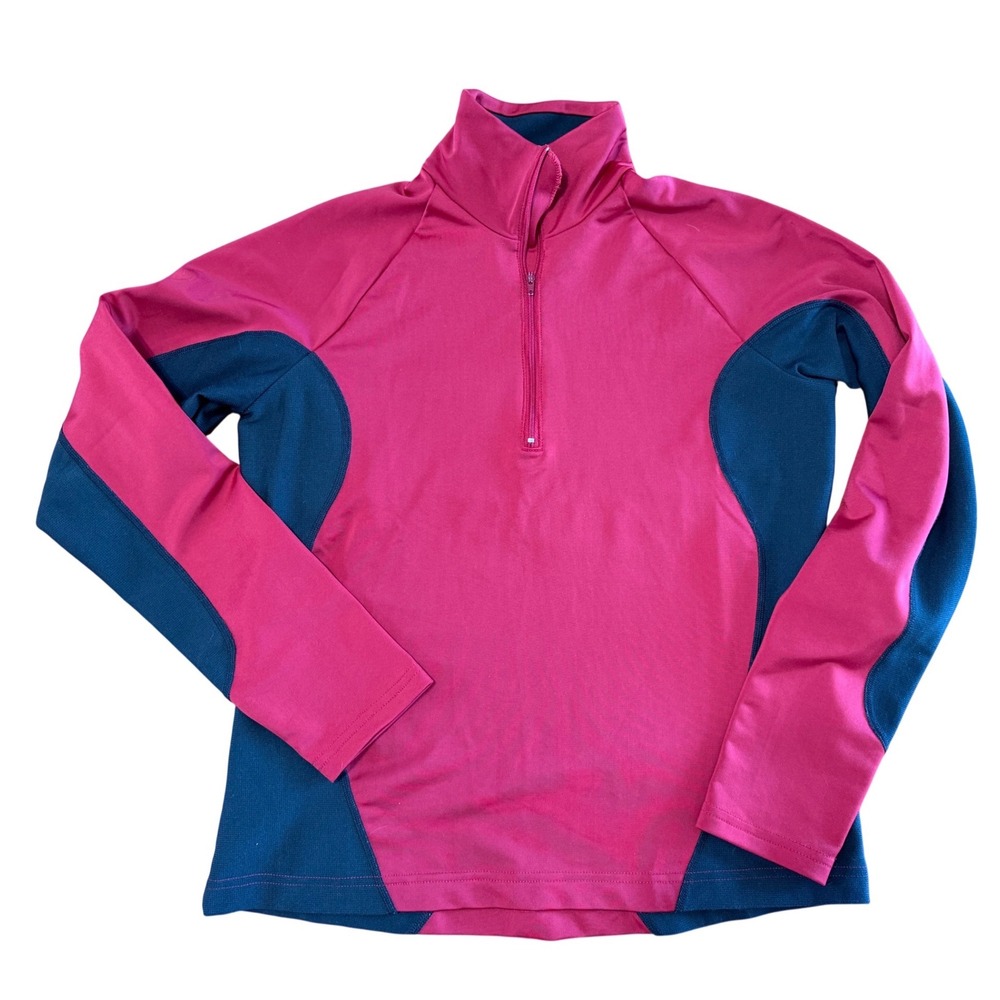 Moving Comfort DriLayer Plus Half Zip Pullover Medium Red Black Athletic Top
